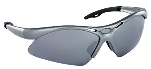 SAS Safety 540-0103 Gafas Diamondback con bolsa de plástico, lentes de policarbonato de alto impacto; Lente de espejo ahumado/marco plateado.