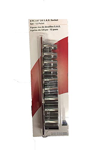 Jet 9-Piece 3/8-inch Drive SAE, Regular, 12 Point, Chrome Socket Set, 601227 - Sockets and Tools Set - Proindustrialequipment