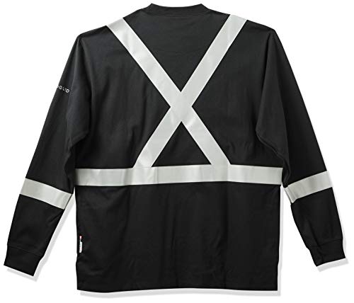 Pioneer Flame Resistant Cotton Long Sleeve High Visibility Safety Work Shirt, Black, XL, V2580470-XL - Clothing - Proindustrialequipment