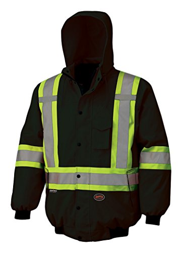 Pioneer V1120370-3XL Winter 6-in-1 Bomber Jacket - 100% Waterproof hi-viz Rainwear, Black, 3XL - Clothing - Proindustrialequipment