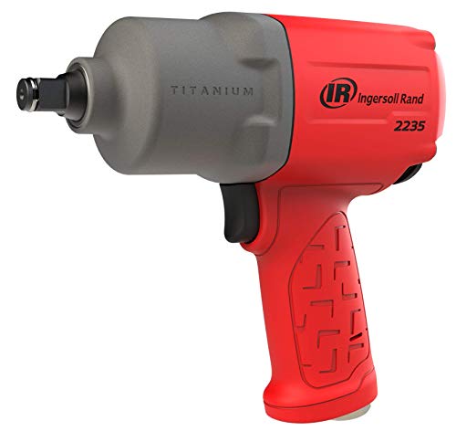 Ingersoll Rand 2235TiMAX-R 1/2 Drive Air Impact Wrench, Lightweight 4.6 lb Design, Powerful Torque Output Up to 1,350 ft/lbs, Titanium Hammer Case, Max Control, Hi-Visibility Red - Proindustrialequipment