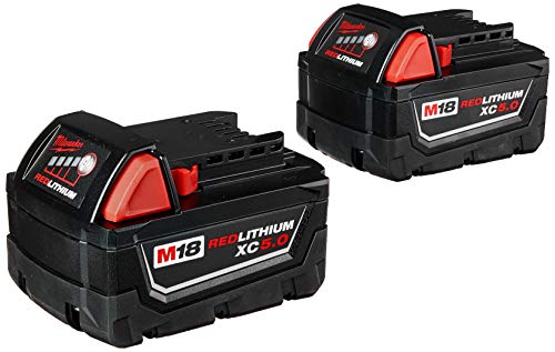 MILWAUKEE'S 48-11-1852 M18 REDLITHIUM XC 5.0 Ah Extended Capacity Battery (2 Pack)