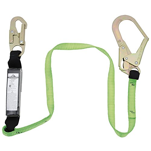 PeakWorks CSA 6' (1.8 m) Shock Pack - Snap & Form Hooks - Single Leg - E4 Shock Absorbing Fall Arrest Lanyard Connector, 1" Webbing, V8104126 - Fall Protection - Proindustrialequipment