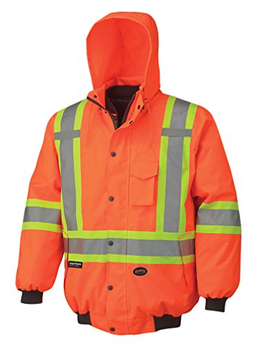 Pioneer V1120350-L Winter 6-in-1 Bomber Jacket - 100% Waterproof hi-viz Rainwear, Orange, L - Clothing - Proindustrialequipment
