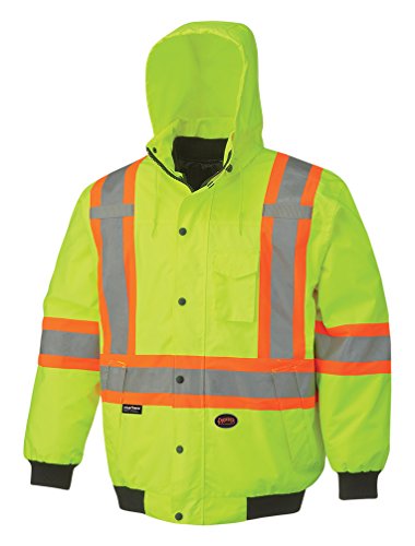 Pioneer V1120360-5XL Winter 6-in-1 Bomber Jacket - 100% Waterproof hi-viz Rainwear, Yellow-Green, 5XL - Clothing - Proindustrialequipment