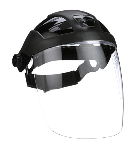 Sellstrom S32010 DP4 Standard Black Crown and Clear Anti-Fog Window Faceshield with Ratchet Headgear - Eye Protection - Proindustrialequipment