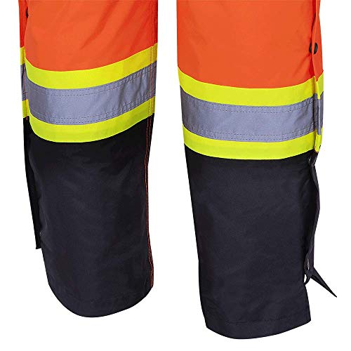 Pioneer V1120651-2XL Insulated Waterproof Work Overall - Easy Boot Access, Hi-Vis Bib Pants, Men, Orange, 2XL - Clothing - Proindustrialequipment