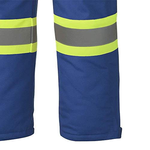 Pioneer ARC 4 FR CSA Insulated Overall Bib Work Pants,7 Pockets, Reflective Stripe, RoyalBlue, M, V2560311-M - Clothing - Proindustrialequipment