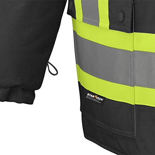 Pioneer V1120470-2XL Winter 6-in-1 Parka Jacket - 100% Waterproof hi-viz Rainwear, Black, 2XL - Clothing - Proindustrialequipment