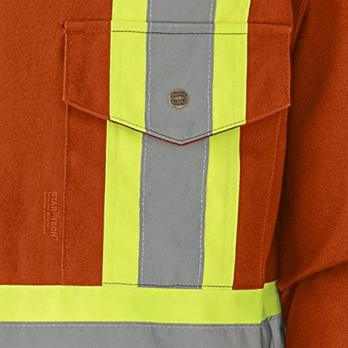 Pioneer Winter Heavy-Duty High Visibility Insulated Work Coverall, Quilted Cotton Duck Canvas, Hip-to-Ankle Zipper, Orange, 2XL, V206095A-2XL - Clothing - Proindustrialequipment