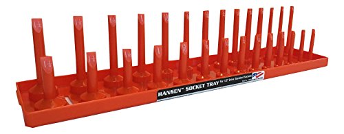 Hansen Global 1205 1/2" Drive Standard Regular & Deep Socket Holder, Orange