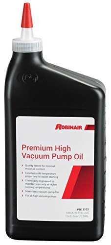 Robinair 13203 Aceite premium para bomba de alto vacío - Botella de 1 cuarto de galón, paquete de 12