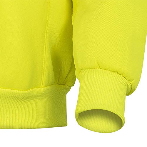 Pioneer V1060460-2XL High Visibility Safety Hoodie, Polyester Fleece, Yellow-Green, 2XL - Clothing - Proindustrialequipment