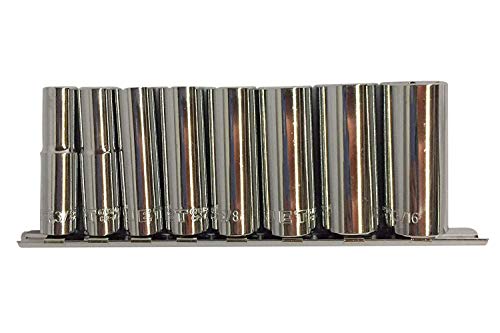 Jet 8-Piece 3/8-inch Drive SAE, Deep, 6 Point, Chrome Socket Set, 601220 - Sockets and Tools Set - Proindustrialequipment