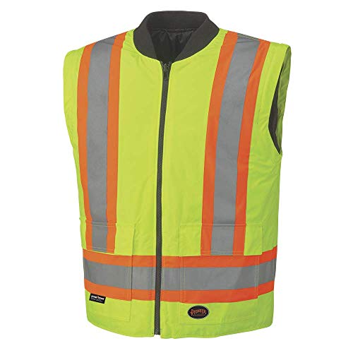 Pioneer V1120360-2XL Winter 6-in-1 Bomber Jacket - 100% Waterproof hi-viz Rainwear, Yellow-Green, 2XL - Clothing - Proindustrialequipment