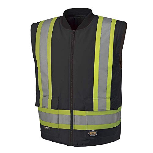 Pioneer V1120370-2XL Winter 6-in-1 Bomber Jacket - 100% Waterproof hi-viz Rainwear, Black, 2XL - Clothing - Proindustrialequipment