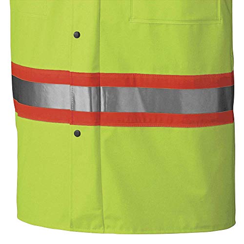 Pioneer V3520360-XL FR Oil & Chemical Resistant Long Rain Coat - Hi-Vis Lightweight, Yellow-Green, XL - Clothing - Proindustrialequipment