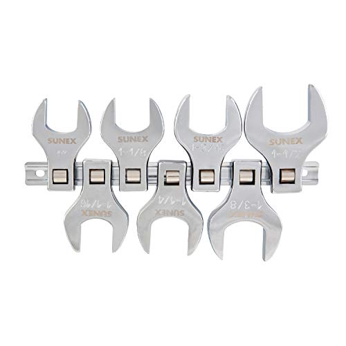 Sunex 9720A 7 Piece 1/2" Dr. Jumbo SAE Crowfoot Wrench Set CRV