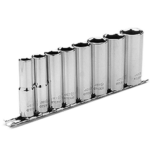 Jet 8-Piece 3/8-inch Drive SAE, Deep, 6 Point, Chrome Socket Set, 601220 - Sockets and Tools Set - Proindustrialequipment