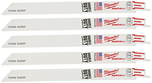 Milwaukee 48-00-5188 Lame Sawzall 9" x 18TPI pour coupe de métal 3/4 hauteur 5 lames par paquet