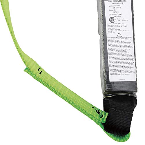PeakWorks CSA 3' (0.9 m) Shock Pack - Snap Hooks - Single Leg - E4 Shock Absorbing Fall Arrest Lanyard Connector, V8104103 - Fall Protection - Proindustrialequipment