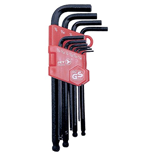 Jet 775173-10-Piece S.A.E. Ball Nose Hex Key Set - Screw Drivers and Sets - Proindustrialequipment
