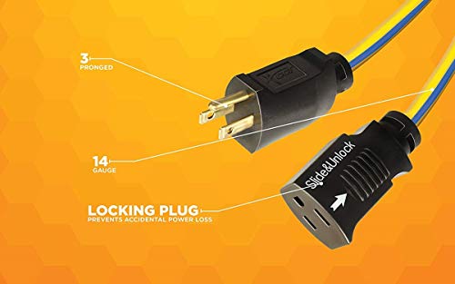 ATD Tools ATD-8099 Cable de extensión con bloqueo para interiores y exteriores de 25 pies