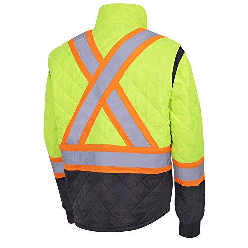 Pioneer V1170160-L High Visibility Quilted Freezer Jacket, Yellow-Green, L - Clothing - Proindustrialequipment