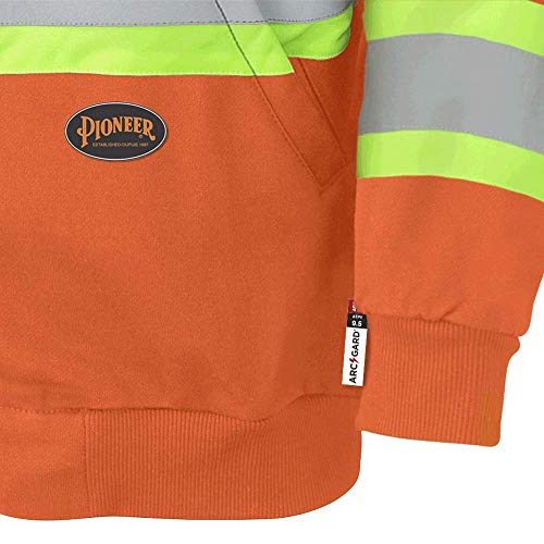 Pioneer V2570450-2XL Flame Resistant Heavyweight Safety Hoodie, Zip Style, Refl. Tape, Orange, 2XL - Clothing - Proindustrialequipment