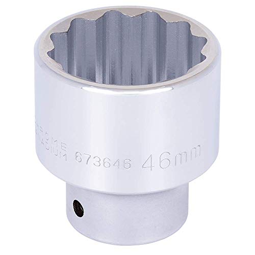 Jet 673646-3/4-Inch Drive, 46mm, Regular, 12 Point, Metric Chrome Socket - Sockets and Tools Set - Proindustrialequipment