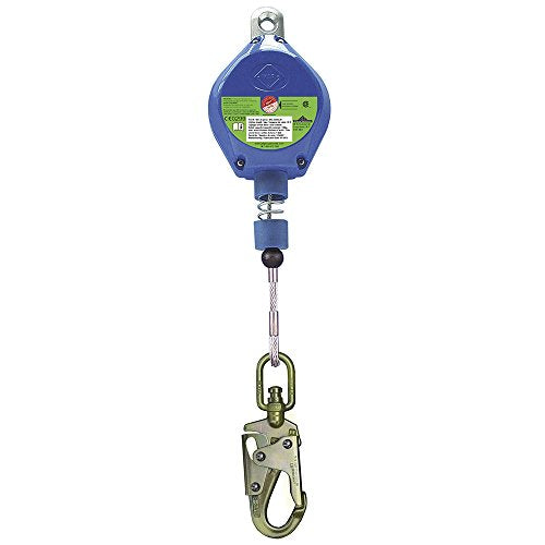 PeakWorks V845533020LE - Snap Hook 20' (6 m) 3/16" (5 mm) Galvanized Steel Cable - Aluminum Housing, Type 2 -Leading Edge Self-Retracting Lifelines (SRL) - Fall Protection - Proindustrialequipment