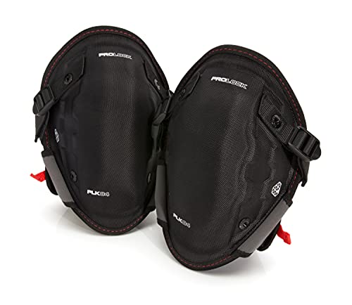 Prolock Rodilleras de gel que absorben impactos, ideales para pisos/techos, fáciles de ajustar con lengüetas que se pueden usar con guantes (1 par)