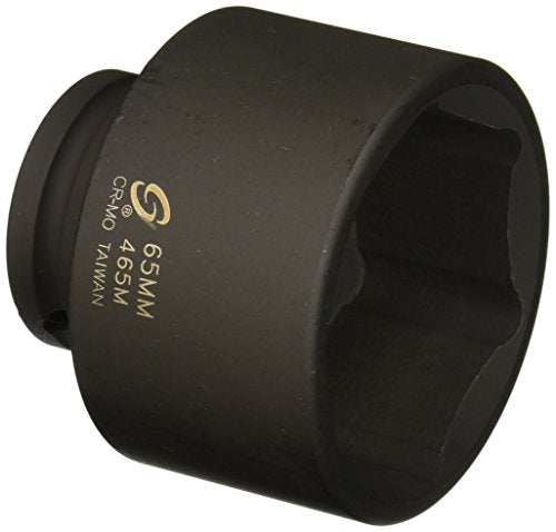 Sunex 465M Dado de impacto métrico estándar de 6 puntos con accionamiento de 3/4 pulgadas, 65 mm