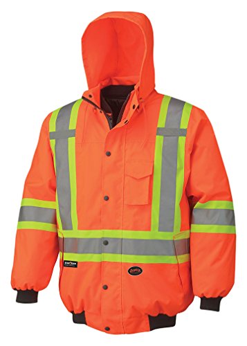 Pioneer V1120350-5XL Winter 6-in-1 Bomber Jacket - 100% Waterproof hi-viz Rainwear, Orange, 5XL - Clothing - Proindustrialequipment