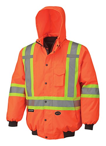 Pioneer V1120350-S Winter 6-in-1 Bomber Jacket - 100% Waterproof hi-viz Rainwear, Orange, S - Clothing - Proindustrialequipment