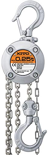 Kito Hoist CX003 Mini Hand Chain Hoist, Hook Mount, 8' Lift, 8.5" Headroom, 0.8" Hook Opening (250KG Capacity) - Manual Hoist - Proindustrialequipment