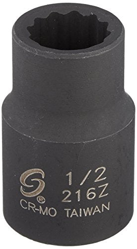 Sunex 216z 1/2" Drive 1/2" 12-Point Impact Socket