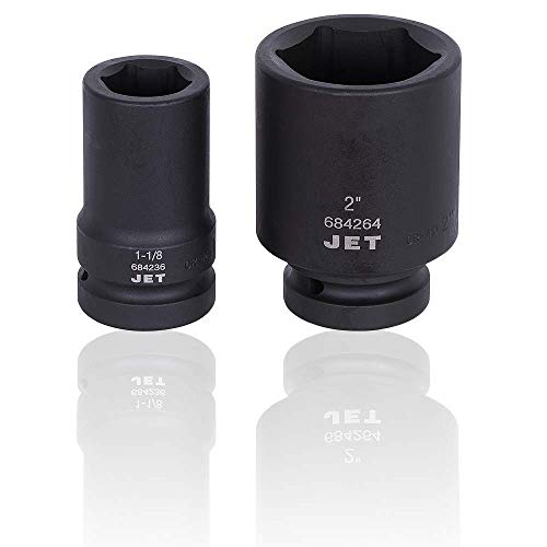 Jet 1-inch Drive, Jumbo 12-Piece Deep SAE Professional Impact Socket Set, 6 Point, 610506 - Sockets and Tools Set - Proindustrialequipment