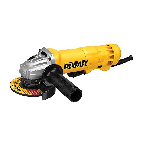 Herramienta amoladora angular DEWALT, interruptor de paleta, 4-1/2 pulgadas, 11 amperios (DWE402), negro