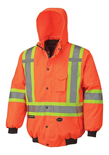 Pioneer V1120350-3XL Winter 6-in-1 Bomber Jacket - 100% Waterproof hi-viz Rainwear, Orange, 3XL - Clothing - Proindustrialequipment