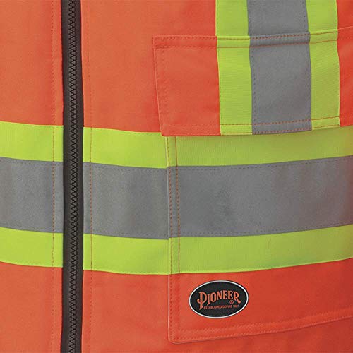 Pioneer V1120350-2XL Winter 6-in-1 Bomber Jacket - 100% Waterproof hi-viz Rainwear, Orange, 2XL - Clothing - Proindustrialequipment
