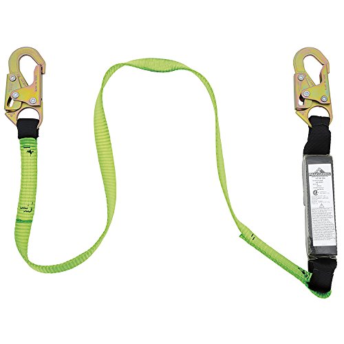 PeakWorks CSA 6' (1.8 m) Shock Pack - Snap Hooks - Single Leg - E4 Shock Absorbing Fall Arrest Lanyard Connector, 1" Webbing, V8104106 - Fall Protection - Proindustrialequipment