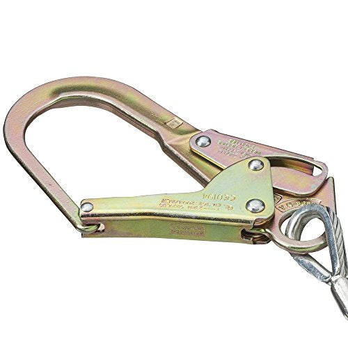 PeakWorks CSA 4' (1.2 m) Shock Pack - Snap & Form Hooks - Single Leg - E4 Shock Absorbing Fall Arrest Lanyard Connector, 1/4" Galvanized Cable, V8108124 - Fall Protection - Proindustrialequipment