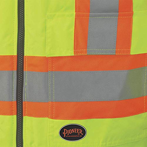 Pioneer V1120360-2XL Winter 6-in-1 Bomber Jacket - 100% Waterproof hi-viz Rainwear, Yellow-Green, 2XL - Clothing - Proindustrialequipment