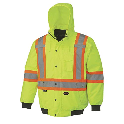 Pioneer V1120360-2XL Winter 6-in-1 Bomber Jacket - 100% Waterproof hi-viz Rainwear, Yellow-Green, 2XL - Clothing - Proindustrialequipment