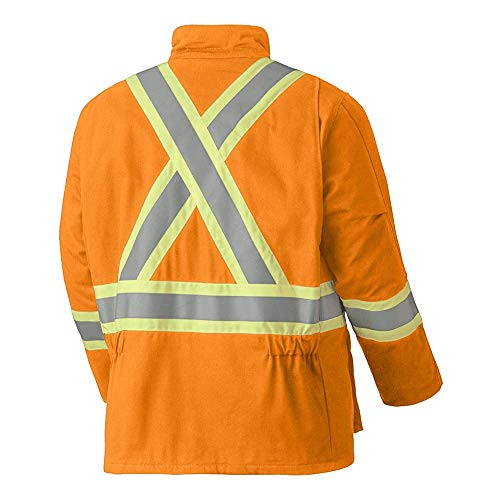 Pioneer V2560250-XL Flame Resistant Quilted Cotton Safety Parka, Orange-XL - Clothing - Proindustrialequipment