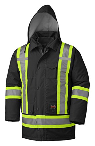 Pioneer V1120470-M Winter 6-in-1 Parka Jacket - 100% Waterproof hi-viz Rainwear, Black, M - Clothing - Proindustrialequipment