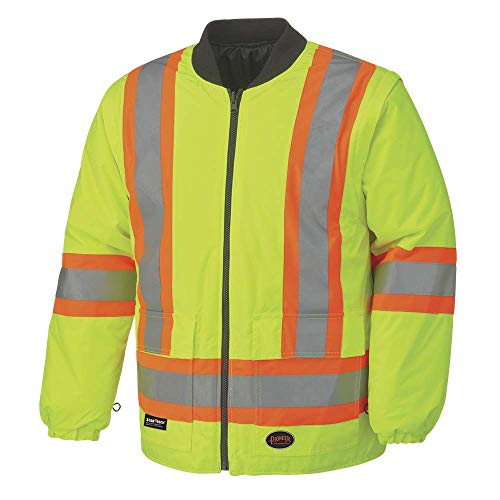 Pioneer V1120360-2XL Winter 6-in-1 Bomber Jacket - 100% Waterproof hi-viz Rainwear, Yellow-Green, 2XL - Clothing - Proindustrialequipment