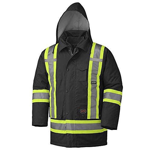Pioneer V1120151-3XL Winter 6-in-1 Parka Jacket - 100% Waterproof hi-viz Rainwear, Orange, 3XL - Clothing - Proindustrialequipment