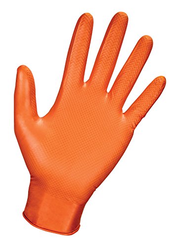 SAS Safety 66572 Astro-Grip Powder?Free 7 Mil Nitrile Gloves, Medium, Orange